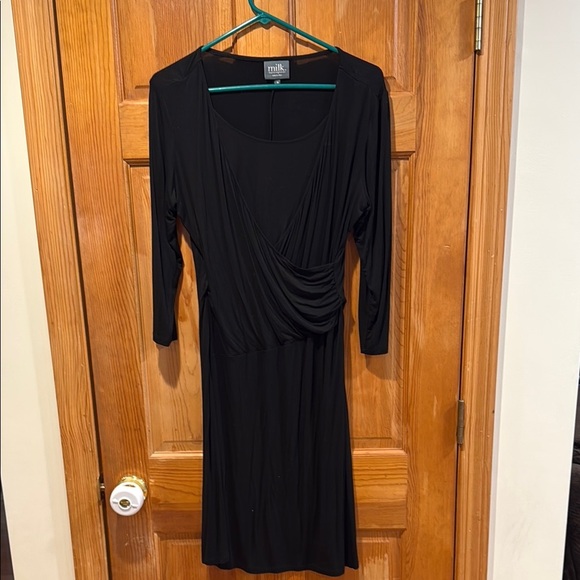 Milk nursing wear black long sleeve dress size medium. - Picture 1 of 6